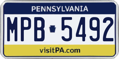 PA license plate MPB5492
