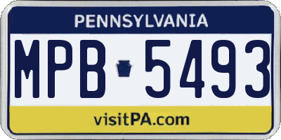 PA license plate MPB5493
