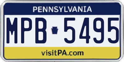 PA license plate MPB5495