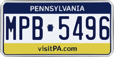 PA license plate MPB5496