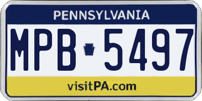 PA license plate MPB5497