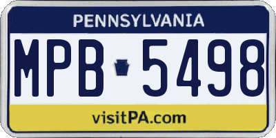 PA license plate MPB5498