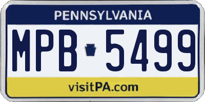 PA license plate MPB5499