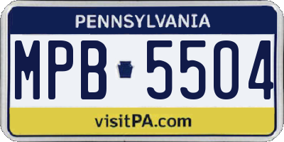 PA license plate MPB5504