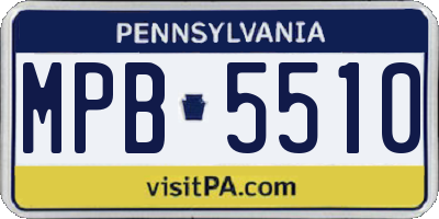 PA license plate MPB5510