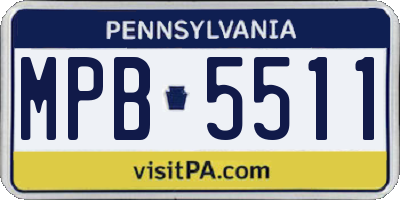 PA license plate MPB5511
