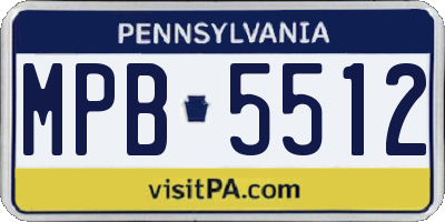 PA license plate MPB5512