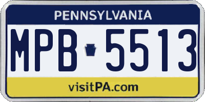 PA license plate MPB5513