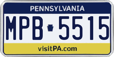 PA license plate MPB5515