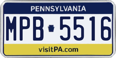 PA license plate MPB5516