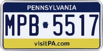 PA license plate MPB5517