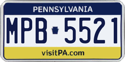 PA license plate MPB5521