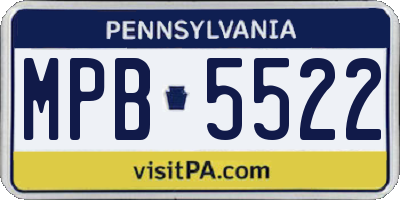 PA license plate MPB5522