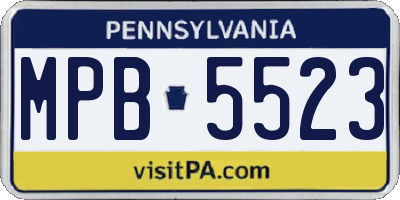PA license plate MPB5523