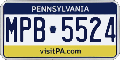 PA license plate MPB5524