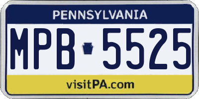 PA license plate MPB5525