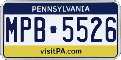 PA license plate MPB5526