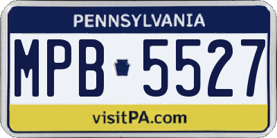 PA license plate MPB5527