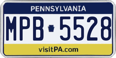 PA license plate MPB5528