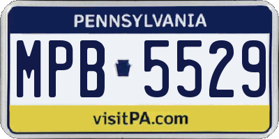 PA license plate MPB5529