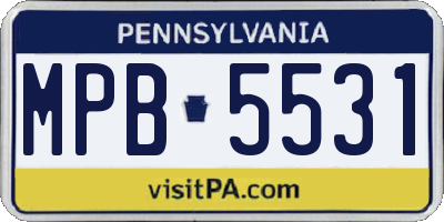 PA license plate MPB5531