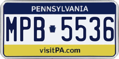 PA license plate MPB5536