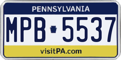 PA license plate MPB5537