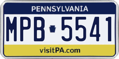 PA license plate MPB5541