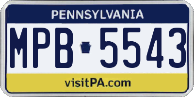 PA license plate MPB5543