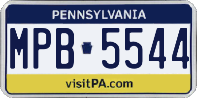 PA license plate MPB5544