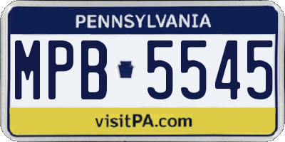 PA license plate MPB5545