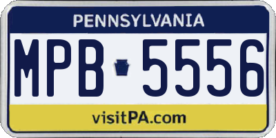 PA license plate MPB5556