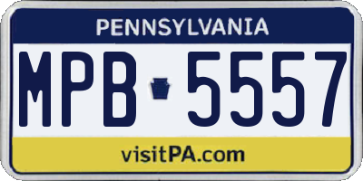 PA license plate MPB5557