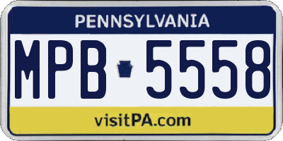 PA license plate MPB5558