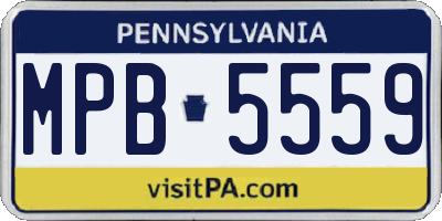 PA license plate MPB5559