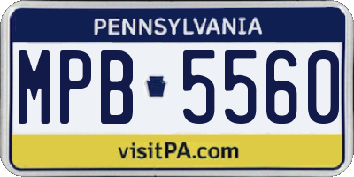 PA license plate MPB5560