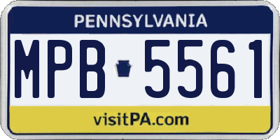 PA license plate MPB5561