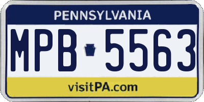 PA license plate MPB5563