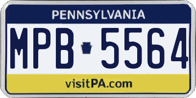 PA license plate MPB5564