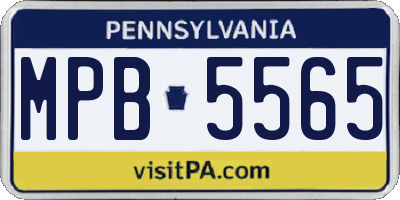 PA license plate MPB5565