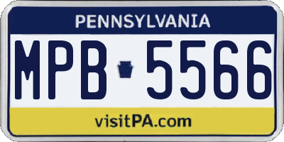 PA license plate MPB5566