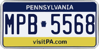 PA license plate MPB5568