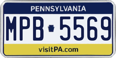 PA license plate MPB5569