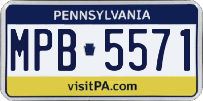 PA license plate MPB5571