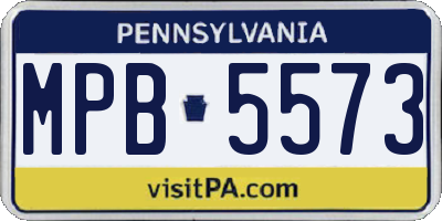 PA license plate MPB5573