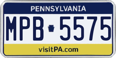 PA license plate MPB5575