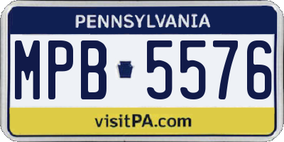 PA license plate MPB5576