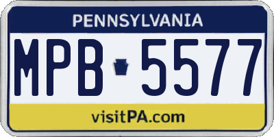 PA license plate MPB5577