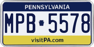 PA license plate MPB5578