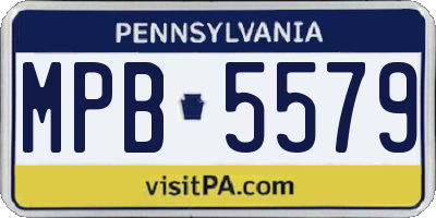 PA license plate MPB5579